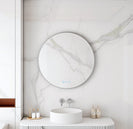 Maia LED Round Mirror 600/750/900mm – Brushed Nickel Frame