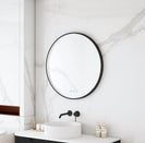 Maia LED Round Mirror 600/750/900mm – Matt Black Frame