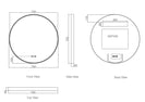 Maia LED Round Mirror 600/750/900mm – Matt Black Frame