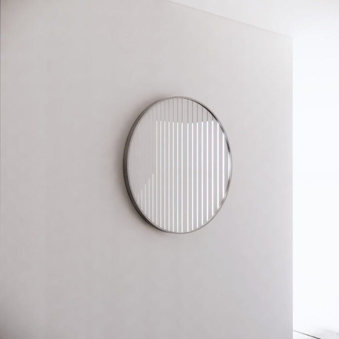 600mm round brushed nickel mirror for modern bathrooms