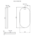 900x450mm Bathroom Oval Framed Mirror Wall Mounted Vertical (Multi Colour)