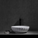 Melon Rubby Texture Matte White Round Above Counter basin 395*395*120mm
