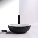 Melon Rubby Texture Matte black Round Above Counter Basin 395*395*120mm