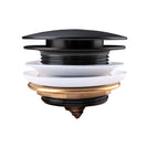 40mm Matt Black Solid Brass Bathtub Mushroom Pop Up Waste Drain NO Overflow