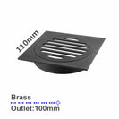110*110mm Brass Floor Drain(100mm Outlet) (multi color)