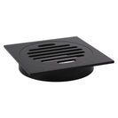 110x110mm Square Black Brass Floor Waste Shower Grate Drain (100mm Outlet)