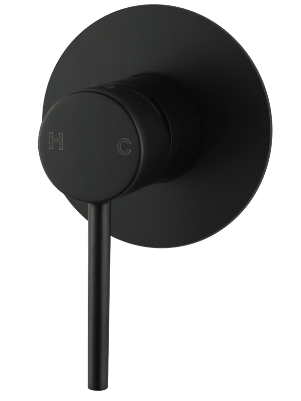 LUCID PIN Matte Black Round Shower Mixer (80mm Cover Plate)