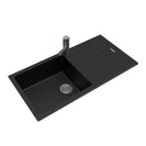 1000*500*200mm Black granite stone kitchen sink with drainboard