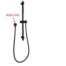 Matte Black Round Shower Rail - Adjustable Slide Bar