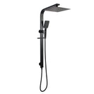 Square Matte black Wide Rail Twin shower Systems Single Hose