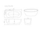 Pilato Freestanding Bathtub - Multi Size & Colour