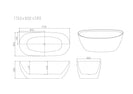 Pilato Freestanding Bathtub - Multi Size & Colour