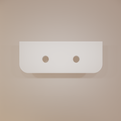 Bella 1200mm Curve Matte White  Fluted Groove Double Bowl Wall Hung Vanity