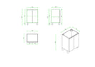 Rita 600mm Freestanding Bathroom Vanity Cabinet in Elegant Oak