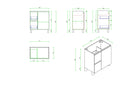 Rita 750mm L/R Freestanding Bathroom Vanity Cabinet in Elegant Oak