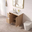 Rita 900mm L/R Freestanding Bathroom Vanity Cabinet in Elegant Oak