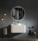 ROME Matte White FLUTED WALL HUNG VANITY