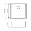 422*422*203mm Black Granite Quartz Stone Kitchen/Laundry Sink Single Bowl