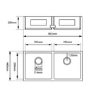 860x440x200mm Handmade 1.2mm Double Bowls