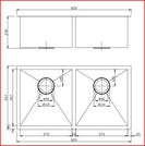 820x457x230mm 1.2mm Handmade Double Bowls Kitchen Sink