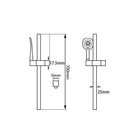 Square Chrome Hand held Shower Set on Rail with Multi function