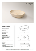 CLAYA Serra-48 Above Counter Basin Matte  Carrara Stone Marble look