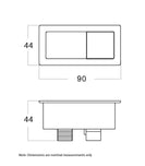 Chrome Square Press Toilet Button Universal