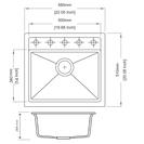 560 x 510 x 200mm Carysil Black Granite Single Bowl
