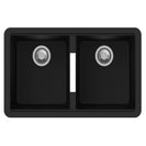 824 x 481 x 241mm Carysil Black Double Bowls Granite Undermount Kitchen Sink