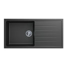 1000 x 500 x 220mm Carysil Black Single Bowl With Drainer Board Granite Kitchen Sink