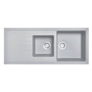 1160 x 500 x 205mm Carysil Black 1 and A Half Bowl With Drainer Board Granite Kitchen Sink