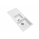 1160 x 500 x 205mm Carysil Black 1 and A Half Bowl With Drainer Board Granite Kitchen Sink