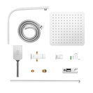 Chrome Square Twin shower Systems Single Hose