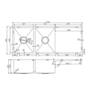 Handmade Double Bowls Kitchen Sink 1160x460x230mm (Multi Color Option)