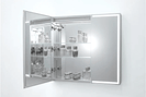750*720*139mm Silver Brushed Rectangular LED Mirror Shaving Cabinet(Double Doors,Anti-Fogging)