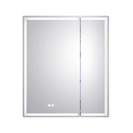 750*720*139mm Silver Brushed Rectangular LED Mirror Shaving Cabinet(Double Doors,Anti-Fogging)